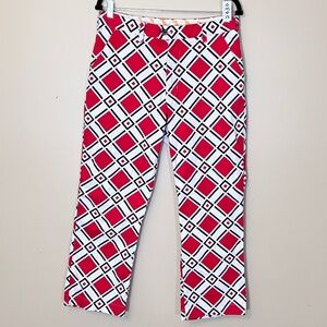 Loudmouth Geometric Patterned Golf Pants - Men's Size 32*27 - White Red